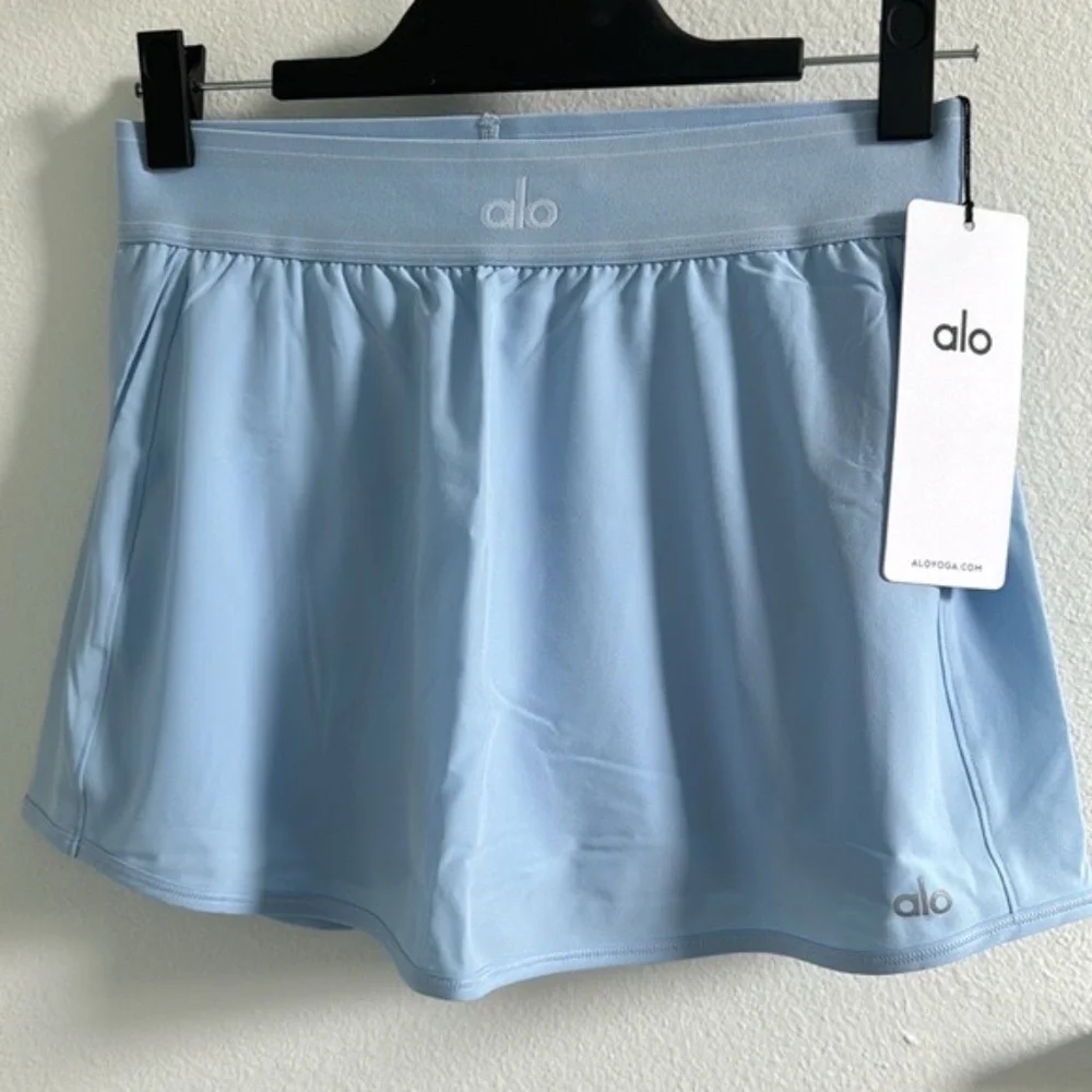 Alo Match Point Tennis Skirt in Seashell Blue Small